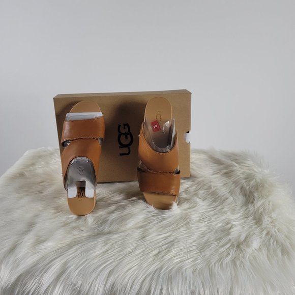 ❌SOLD❌UGG UGG® Eirene Leather Espadrille Wedge Sandals - Picture 1 of 4